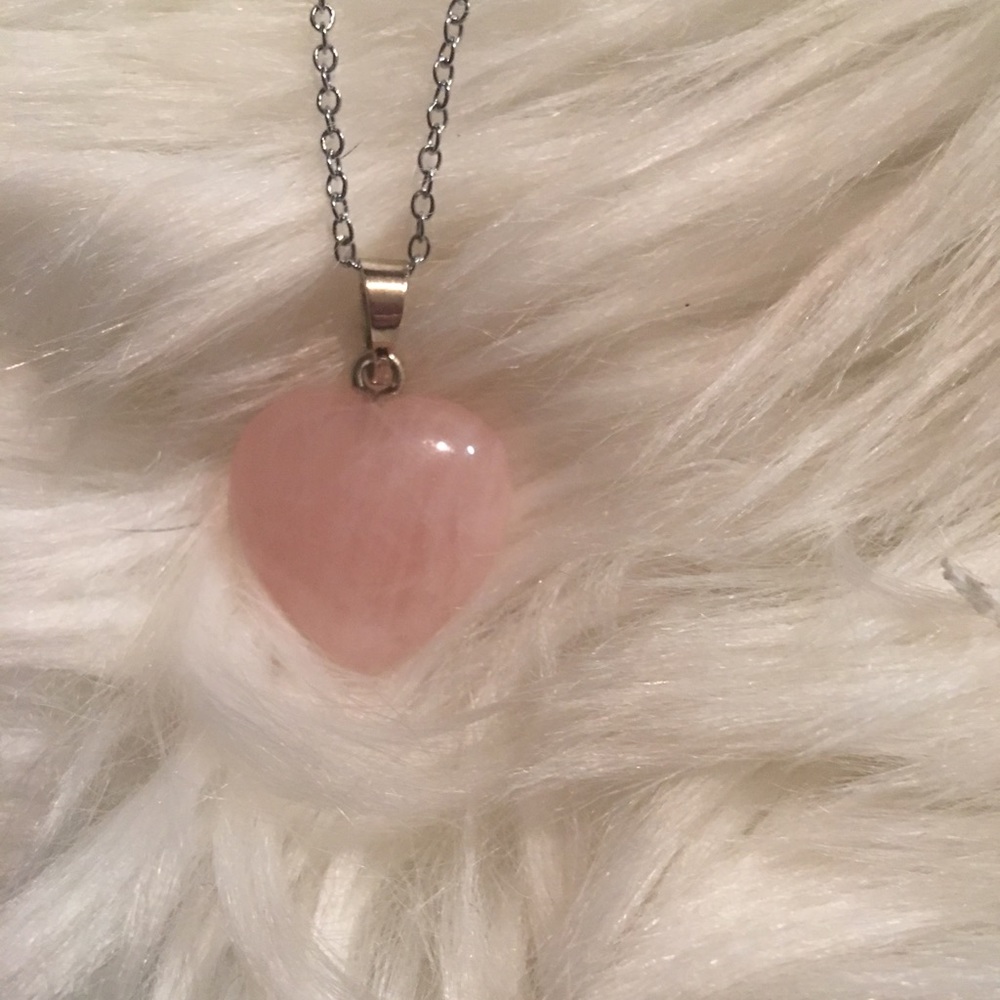 Rose Quartz necklace Valentines Gift For Her - Picture 3 of 5